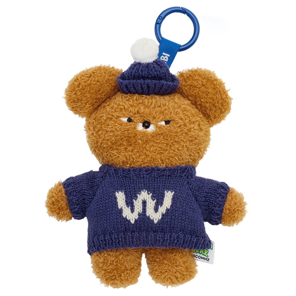 GraceGift Wasabi Bear聯名 冬裝派對毛絨玩偶吊飾鑰匙圈 一中盒