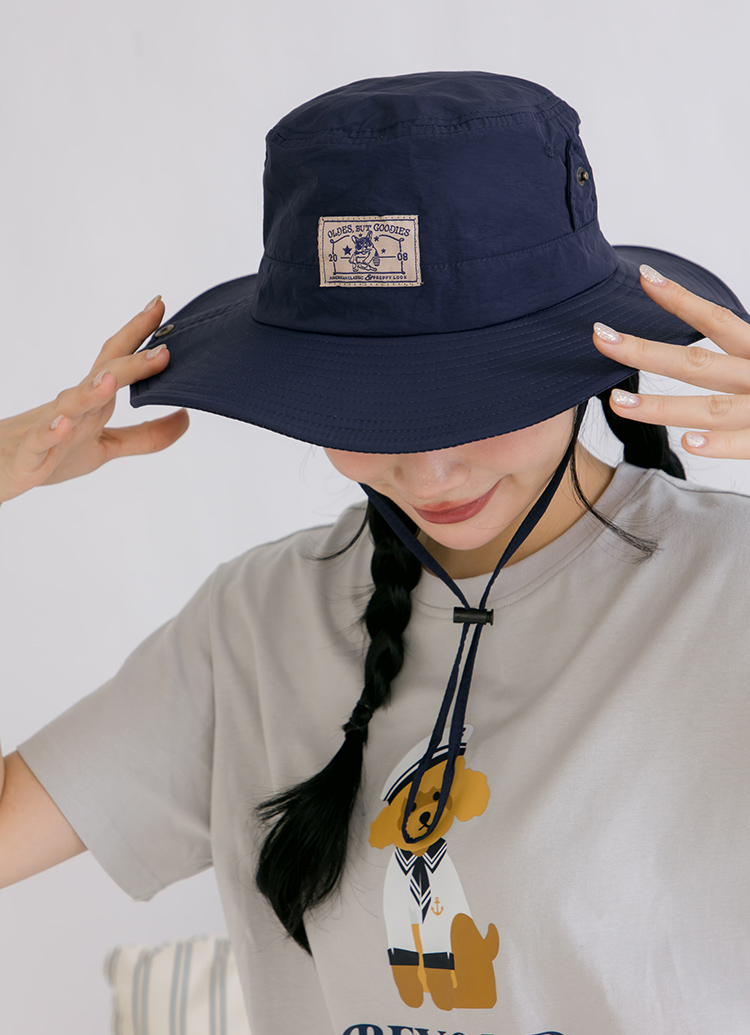 Beyond Closet 狗狗布標防風機能漁夫帽 深藍
