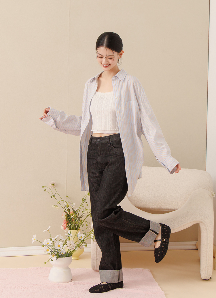 GraceGift平價女鞋 法式少女 蕾絲花朵 透膚平底 瑪莉珍鞋 黑色