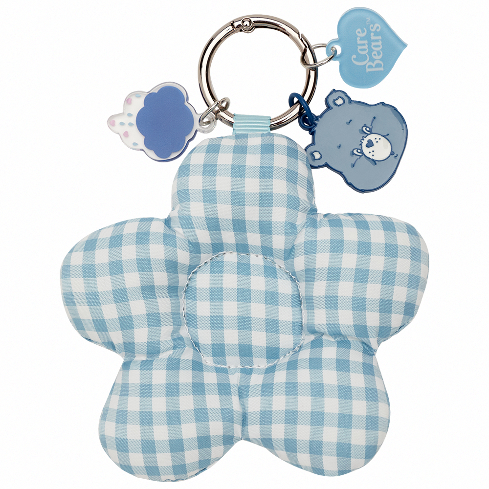 GraceGift CareBears聯名 牢騷小熊 Blossom系列 鋪棉小花鑰匙圈 淺藍