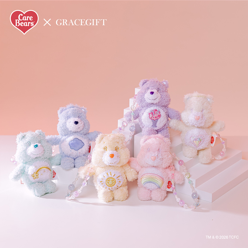 Care Bears-棉花糖系列毛絨玩偶手機串珠吊飾盲盒