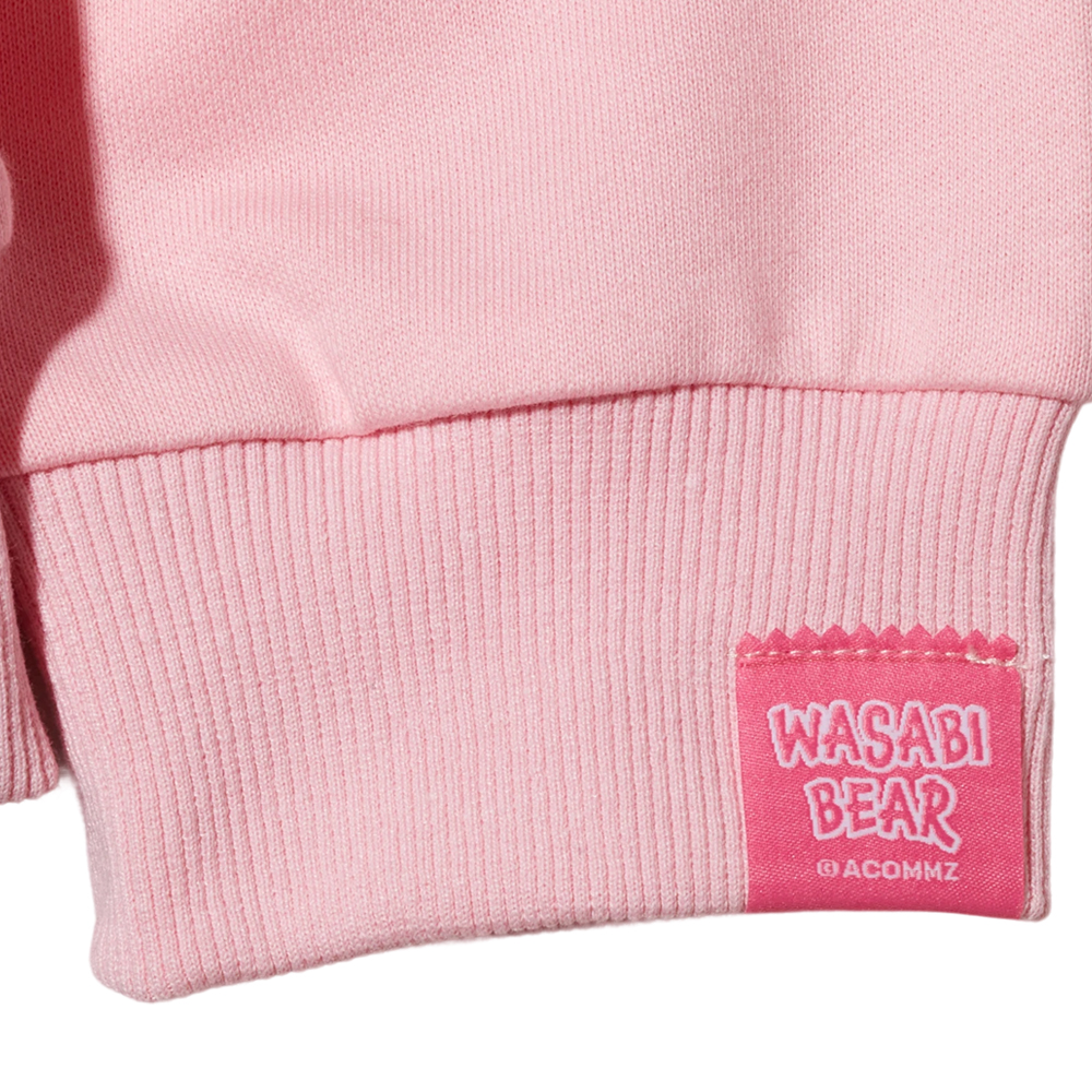 GraceGift Wasabi Bear聯名 粉芥末熊 小頭字母印花大學T 粉紅色 實拍圖