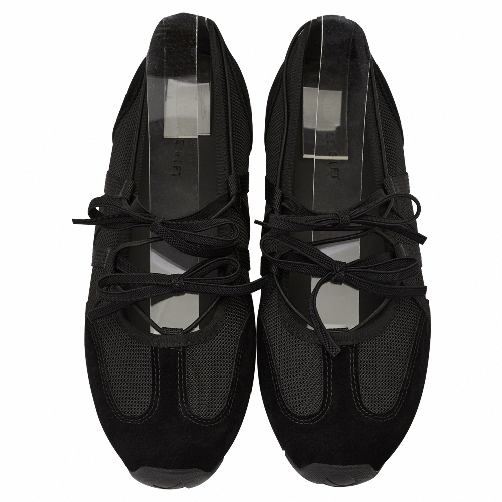 首爾芭蕾機能綁帶蝴蝶結瑪莉珍運動鞋  黑