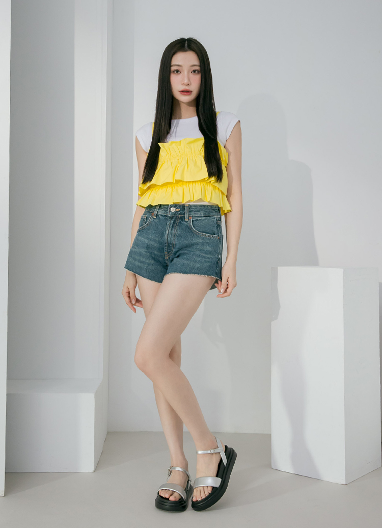 GraceGift平價女鞋 極輕量 細帶繞踝 厚底涼鞋 銀