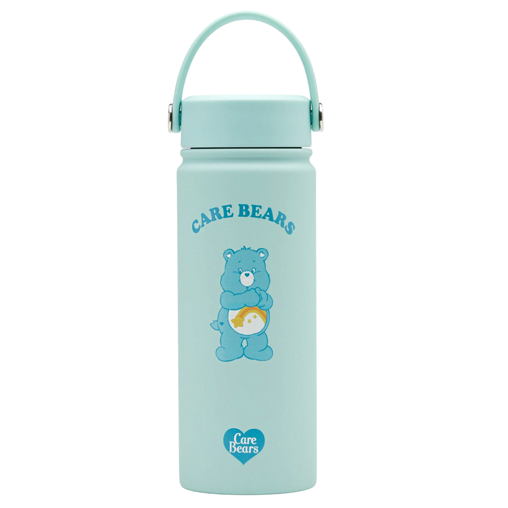 Care Bears-許願小熊手提式雙層304不鏽鋼保溫瓶(500ML) 淺綠
