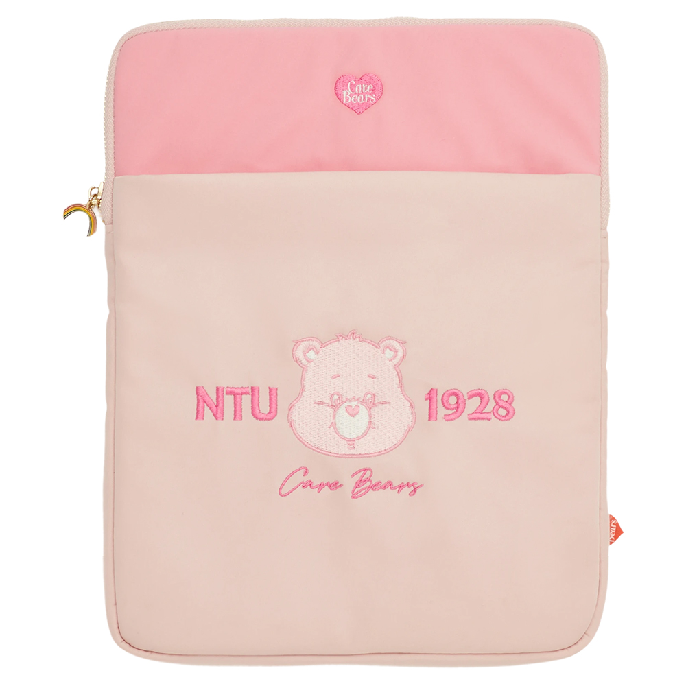 GraceGift Care Bears聯名  NTU樂觀小熊澎澎空氣平板包 粉色 實拍圖