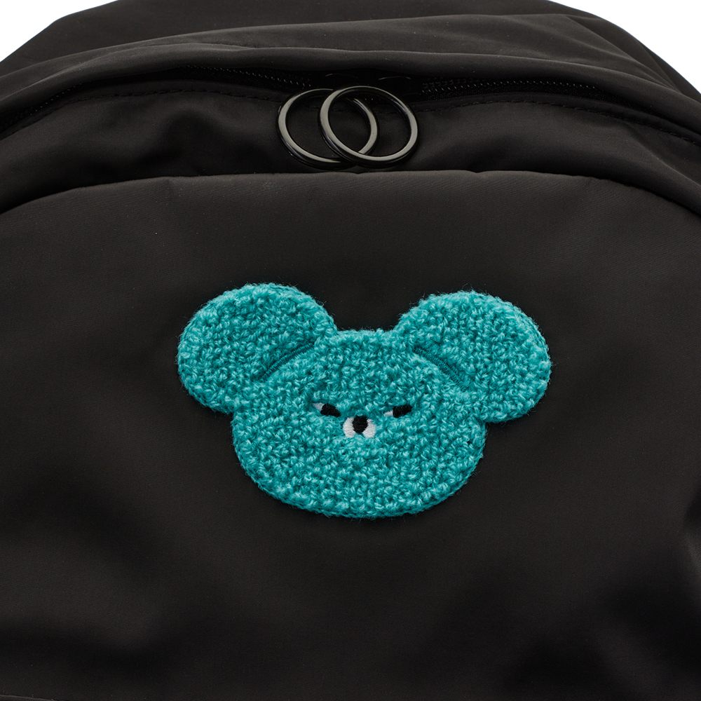 GraceGift Wasabi Bear聯名 芥末熊 吊牌輕便尼龍後背包 黑色 實拍圖