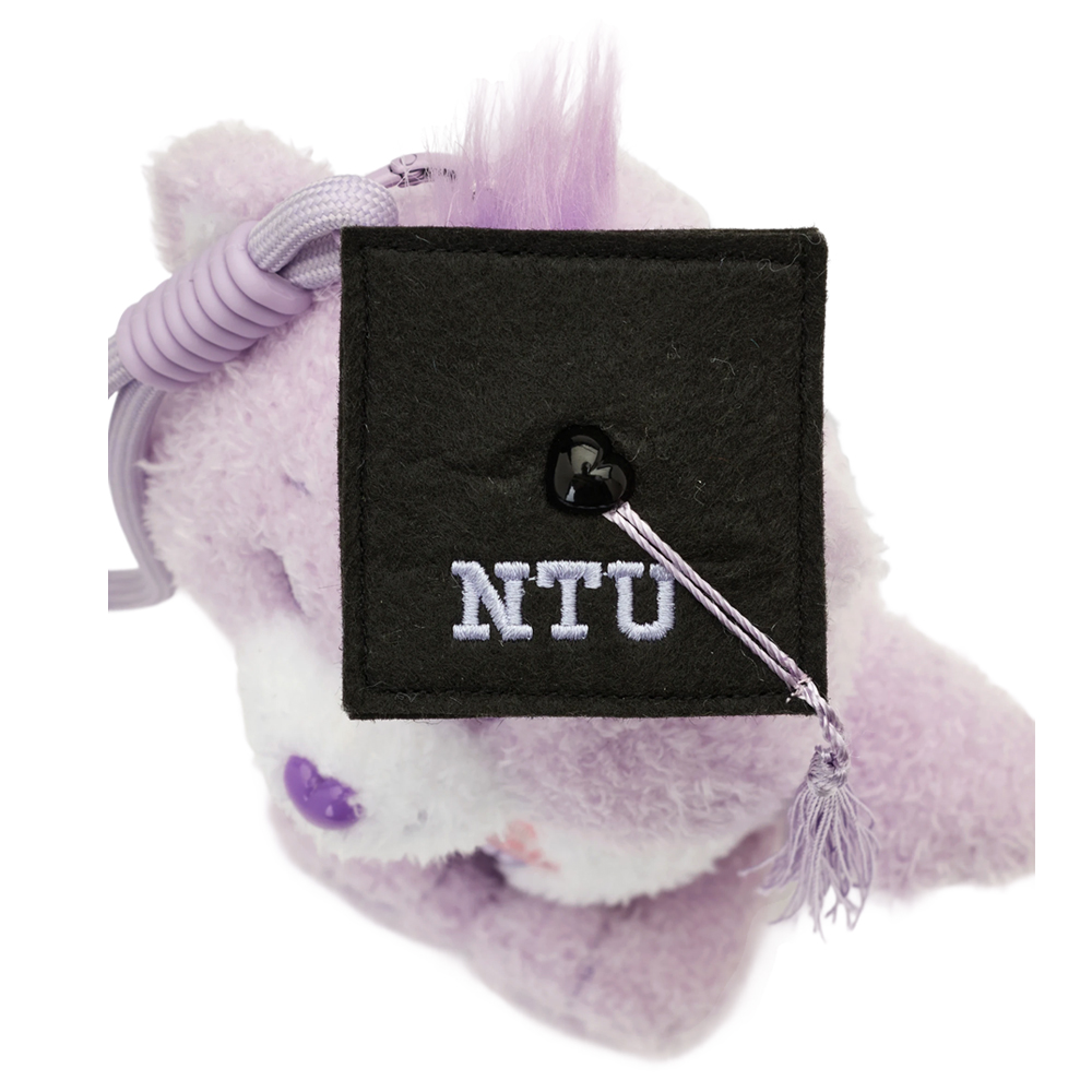 GraceGift CareBears聯名 分享小熊 NTU畢業祝福小熊吊飾禮盒 附贈手機墊片 紫