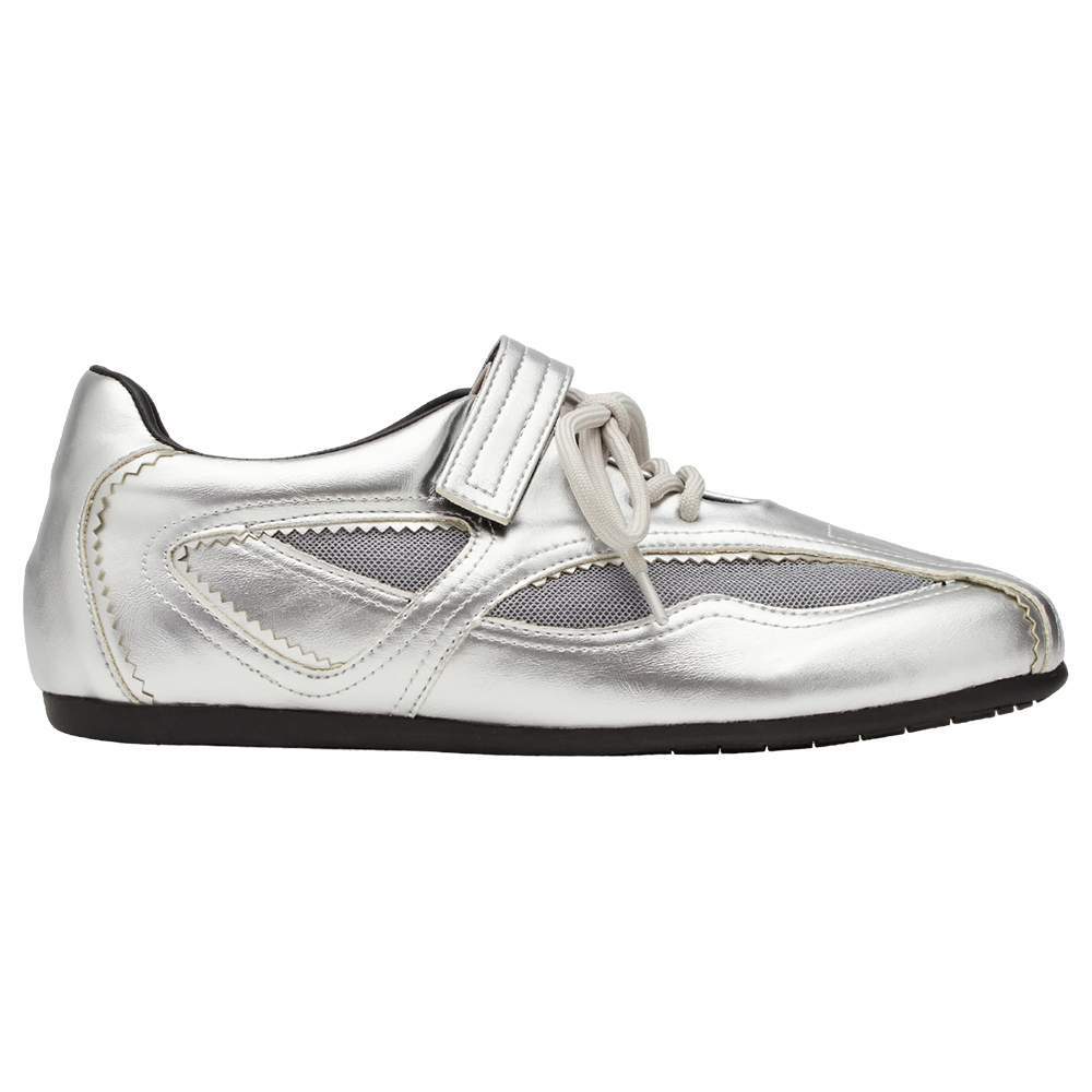 芭蕾少女方頭2WAY綁帶魔鬼氈運動鞋 銀