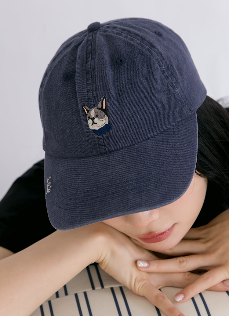 韓國Beyond Closet 法鬥刺繡休閒棒球帽 深藍