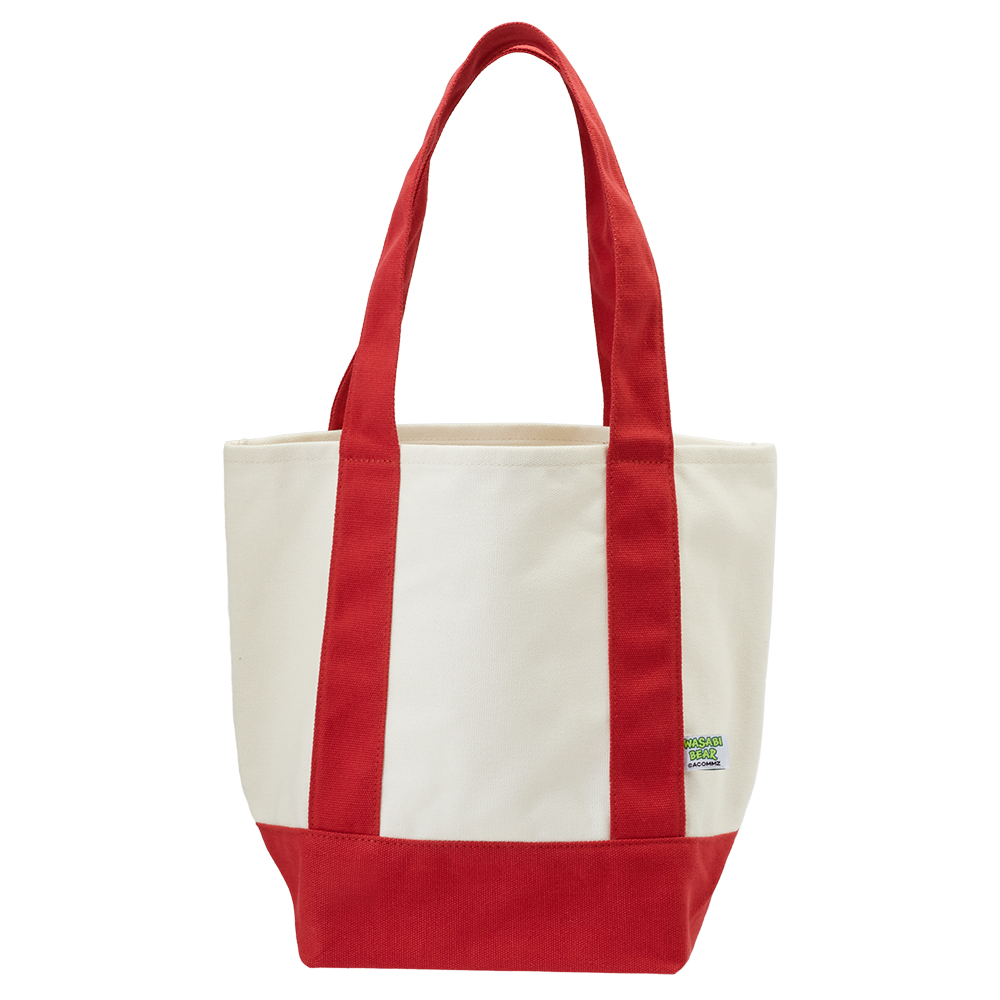 GraceGift Wasabi Bear聯名 辣椒醬熊 撞色口袋肩背帆布包 正紅色