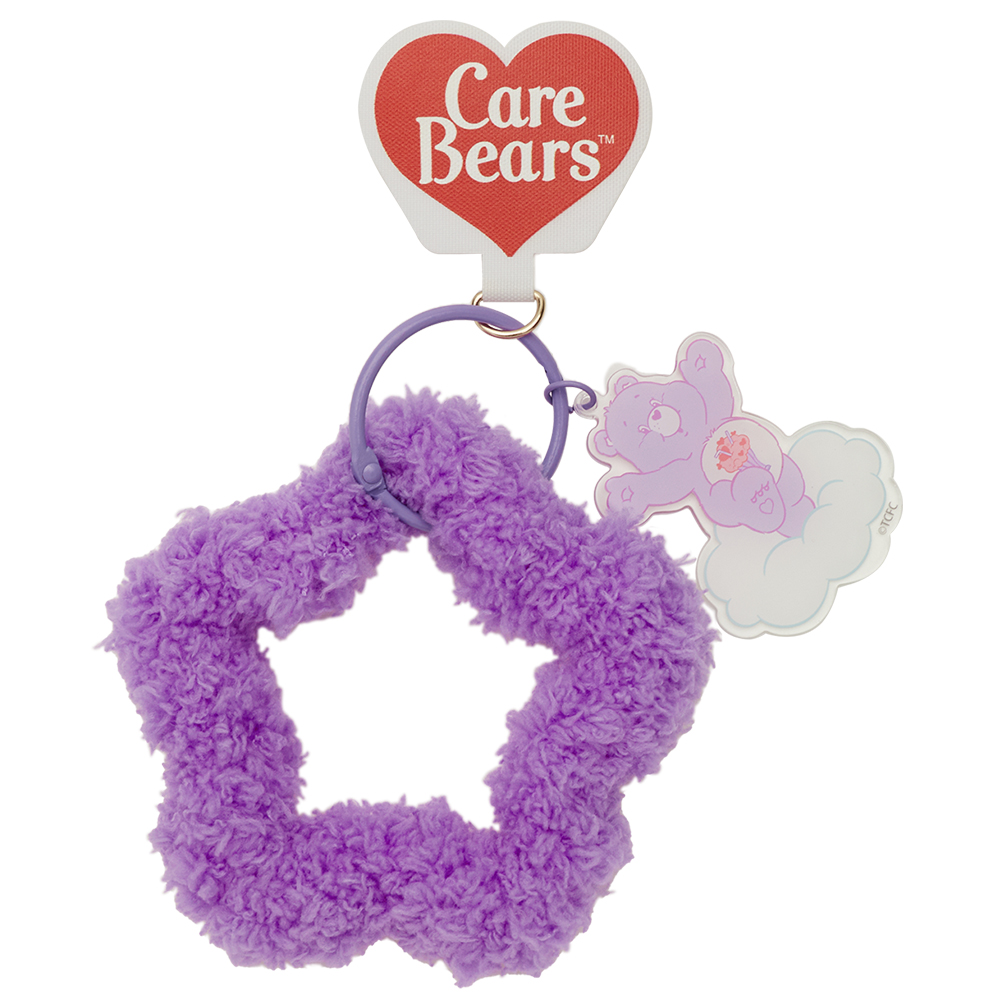 GraceGift CareBears聯名 分享小熊 Lollipop系列 星星絨毛手機吊飾 紫