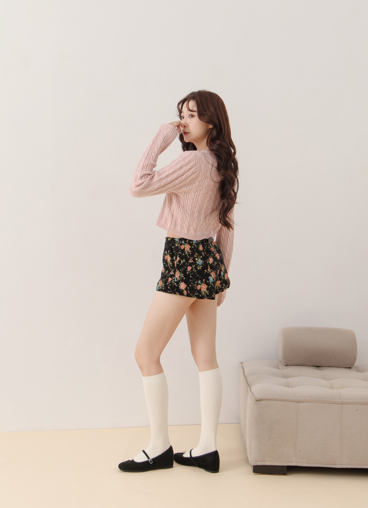 GraceGift平價女鞋 簡約珍珠 方頭撞色 內增高 瑪莉珍鞋 黑色