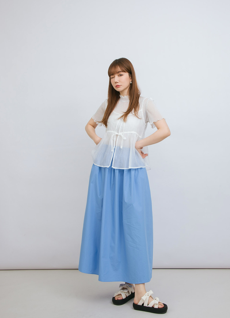GraceGift平價女鞋 Y3K甜酷 澎澎蝴蝶結 雲感厚底涼鞋 米白
