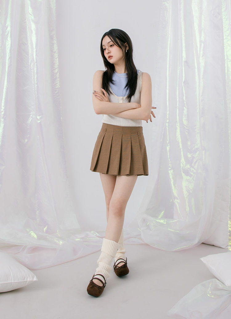 GraceGift平價女鞋 時尚秀場 方圓頭 芭蕾女伶方頭雙帶平底瑪莉珍 咖色