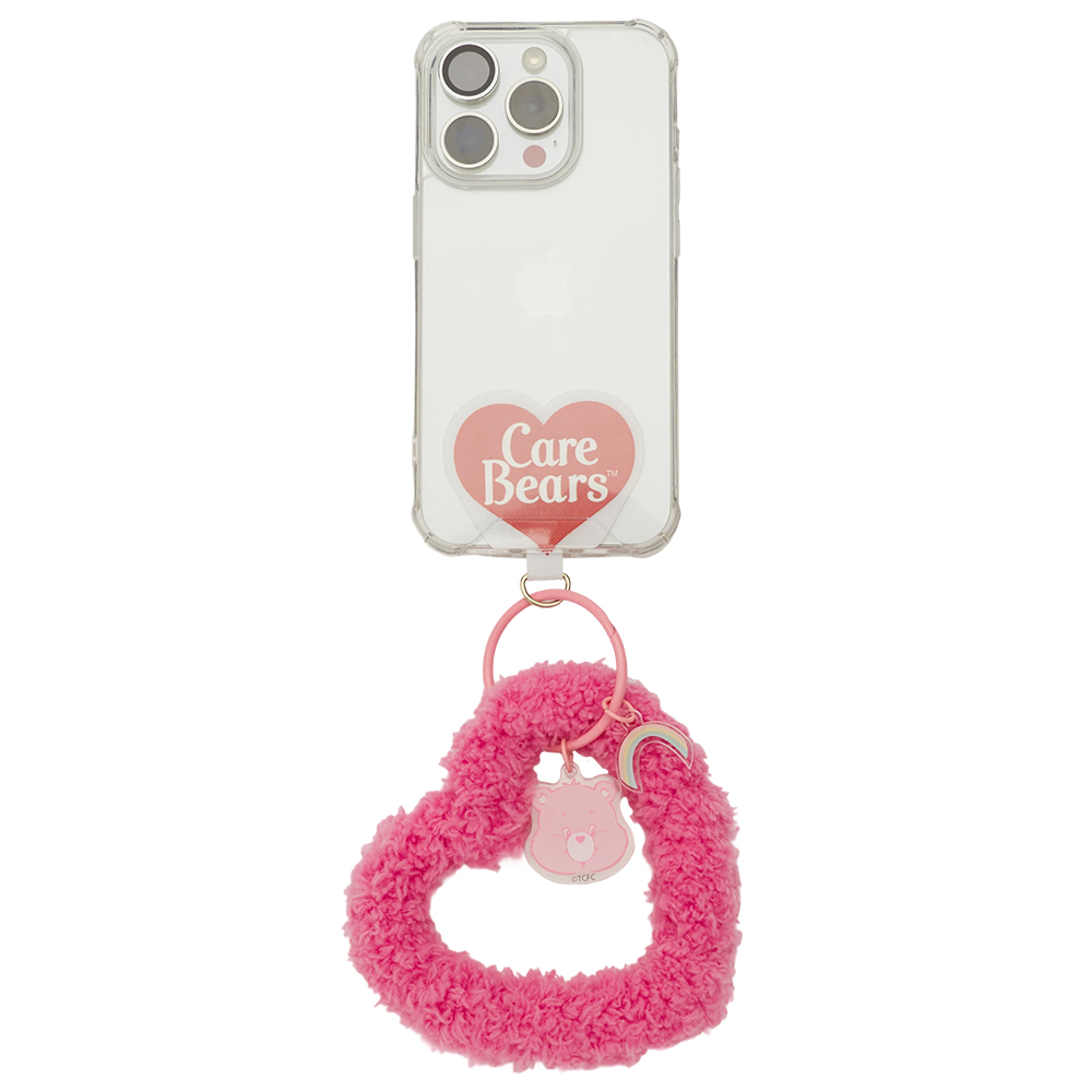 GraceGift CareBears聯名 溫柔小熊 Cupid系列 愛心絨毛鑰匙圈 棕