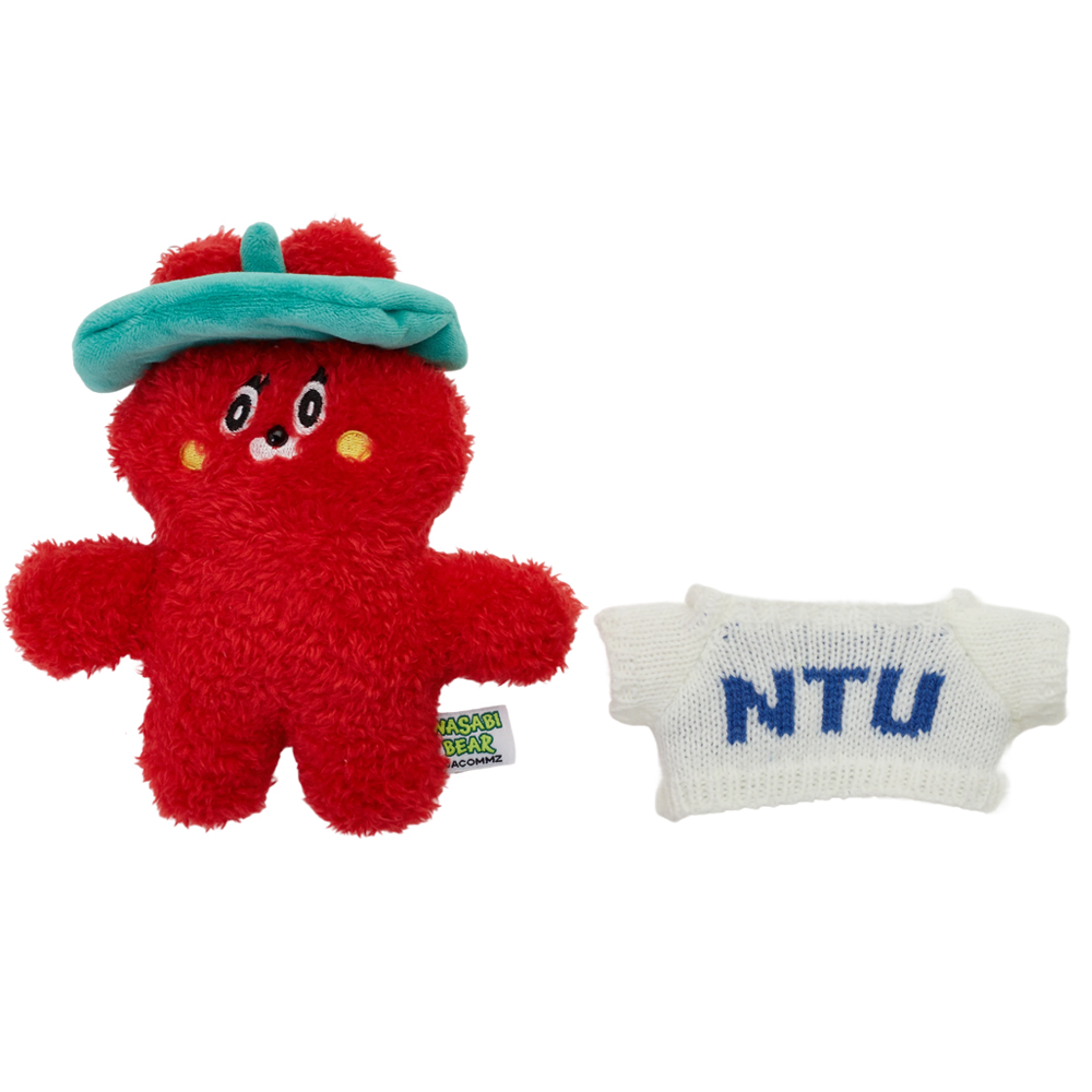 GraceGift  Wasabi Bear聯名 芥末熊 辣椒醬熊毛絨玩偶吊飾鑰匙圈 正紅色