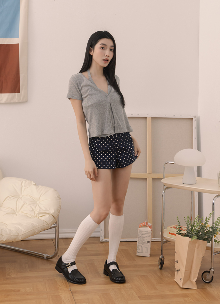 GraceGift平價女鞋 時尚秀場 圓頭 復古名媛金屬圓扣瑪莉珍樂福鞋 黑色