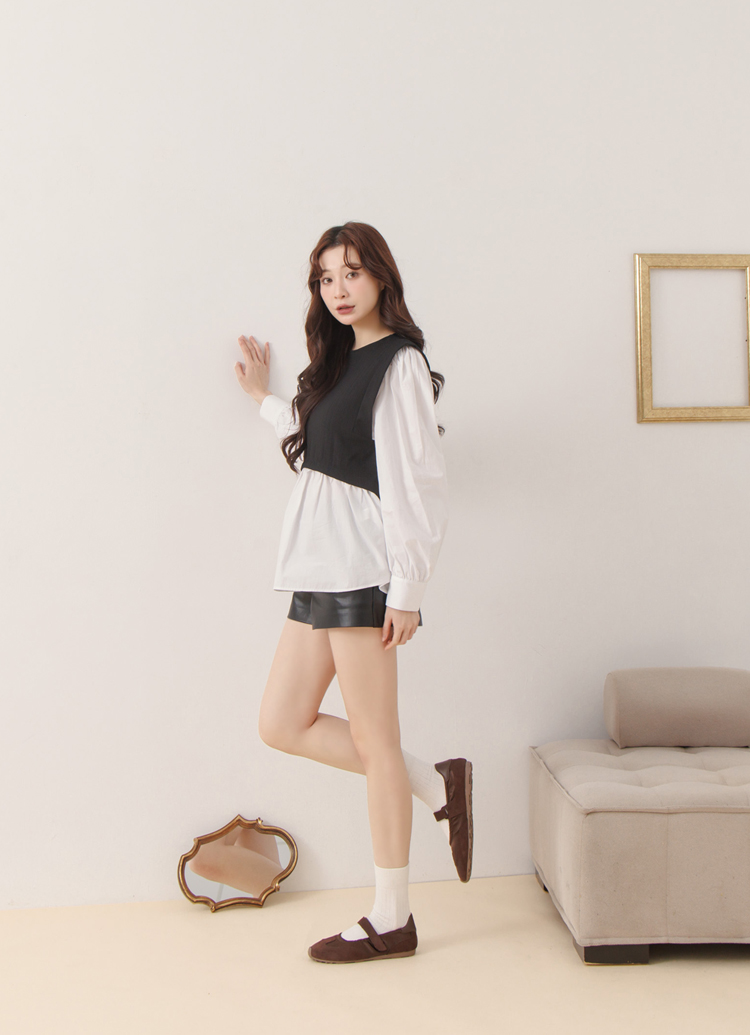 GraceGift平價女鞋 輕盈芭蕾 緞面拚接 芭蕾舞運動鞋 咖啡色