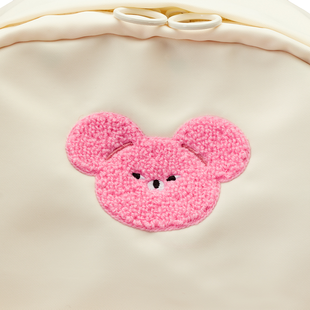 GraceGift Wasabi Bear聯名 粉芥末熊 吊牌輕便尼龍後背包 正紅色 實拍圖