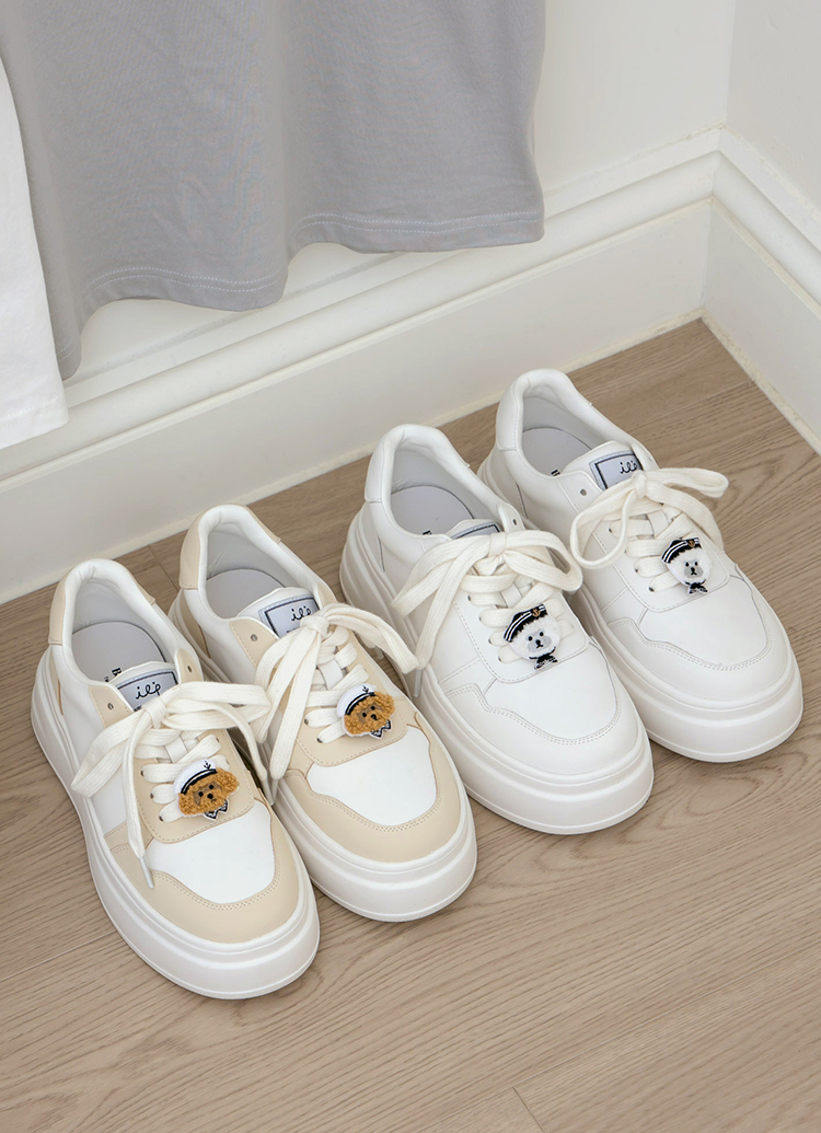韓國 Beyond Closet Icon 厚底休閒小白鞋 深杏