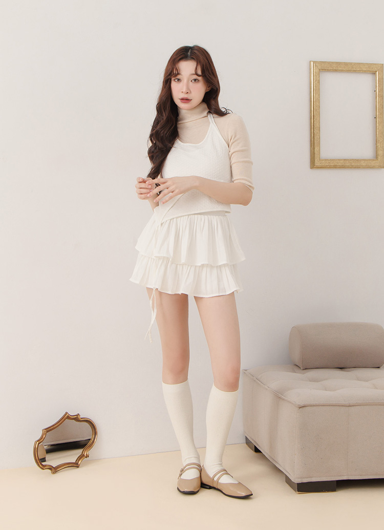 GraceGift 微甜方頭瑪麗珍鞋 雙帶瑪莉珍 卡其色 實拍圖