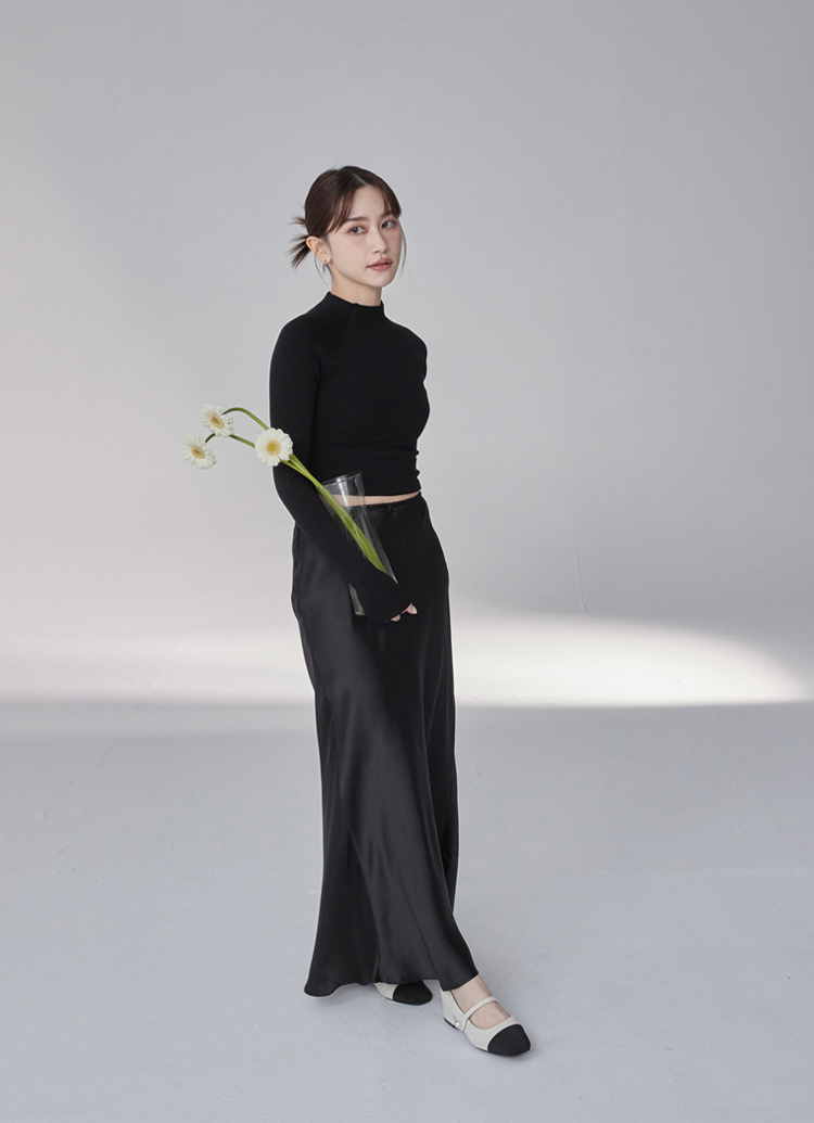 GraceGift THREE聯名 摩登名媛 方頭 撞色珍珠 中跟瑪莉珍鞋 白x黑