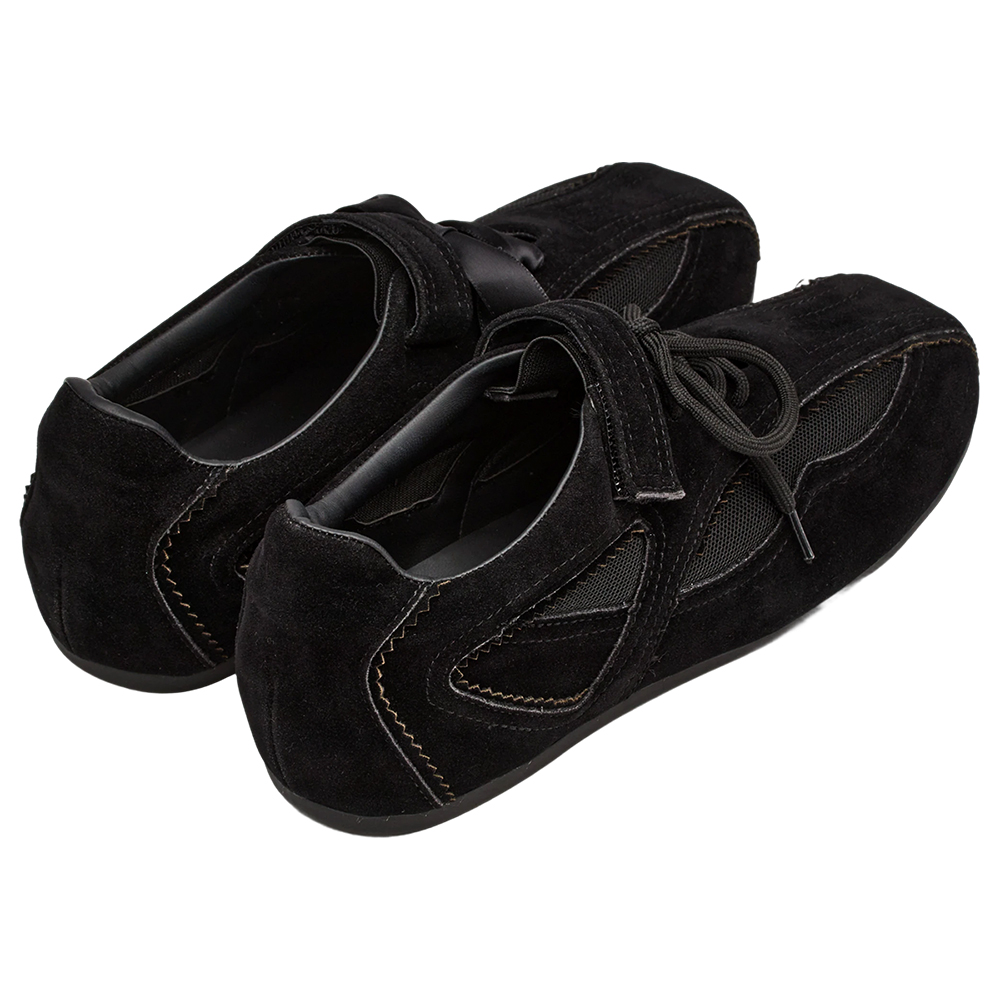 芭蕾少女方頭2WAY綁帶魔鬼氈運動鞋 黑