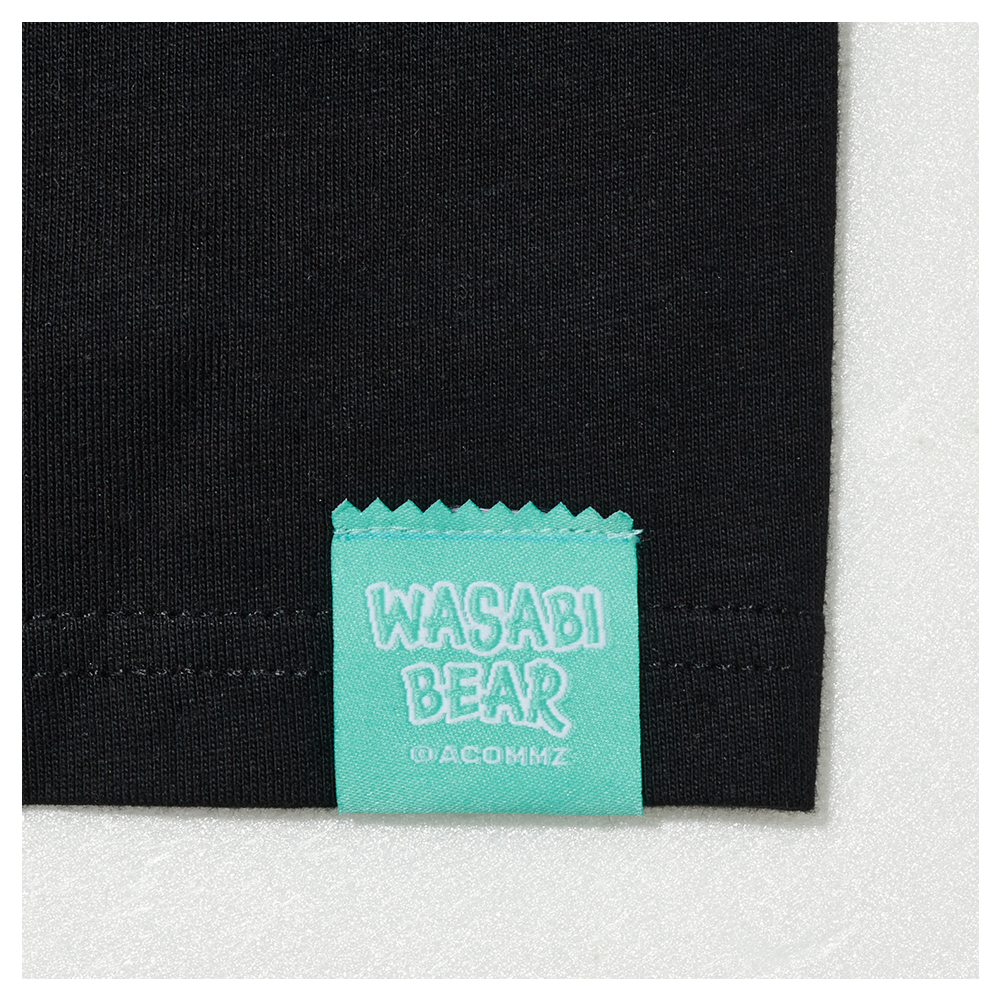 GraceGift Wasabi Bear聯名 芥末熊緞帶蝴蝶結短袖T恤 黑