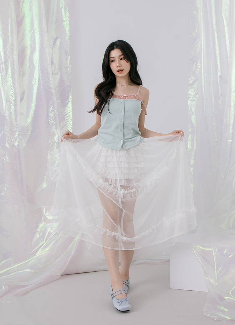 GraceGift平價女鞋 時尚秀場 方圓頭 芭蕾女伶方頭雙帶平底瑪莉珍 淺藍色