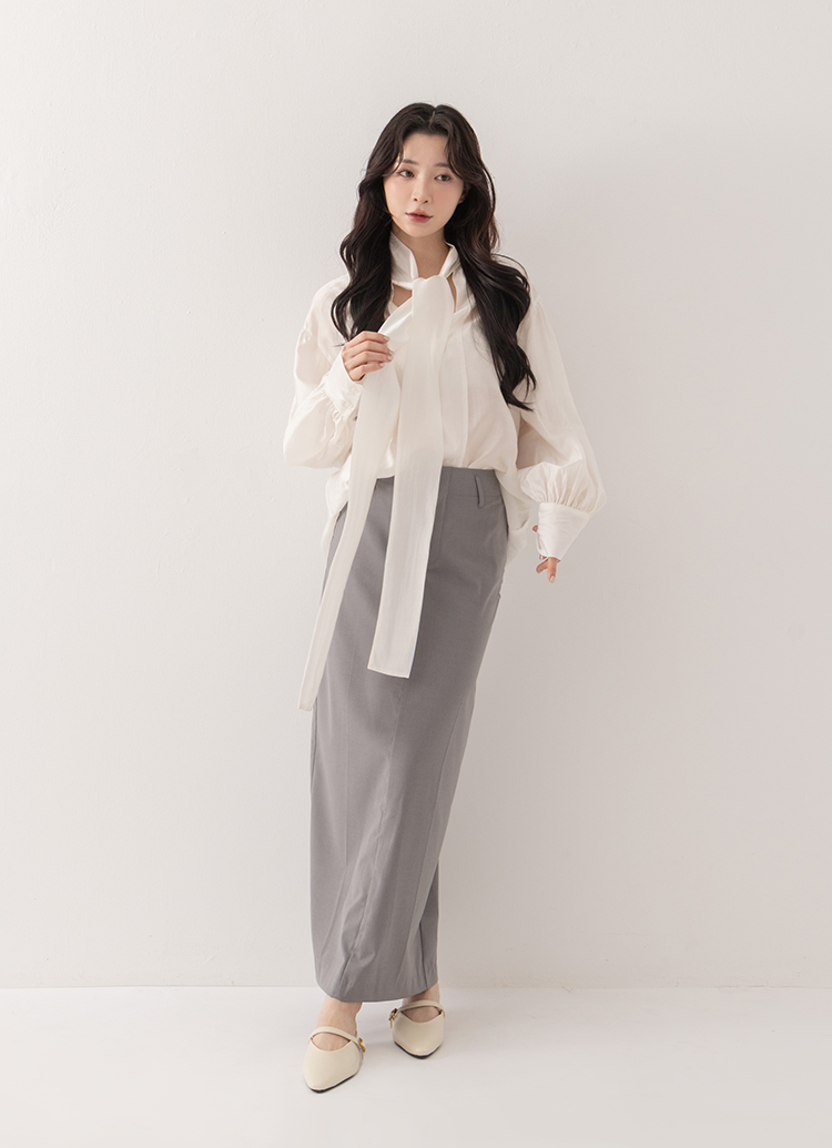 GraceGift平價女鞋 韓系俐落美型尖頭穆勒鞋 杏色