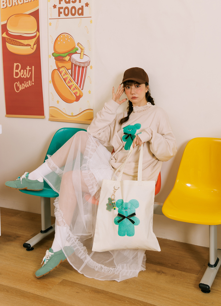 GraceGift Wasabi Bear聯名 繽紛閃粉系列壓克力鑰匙圈盲盒