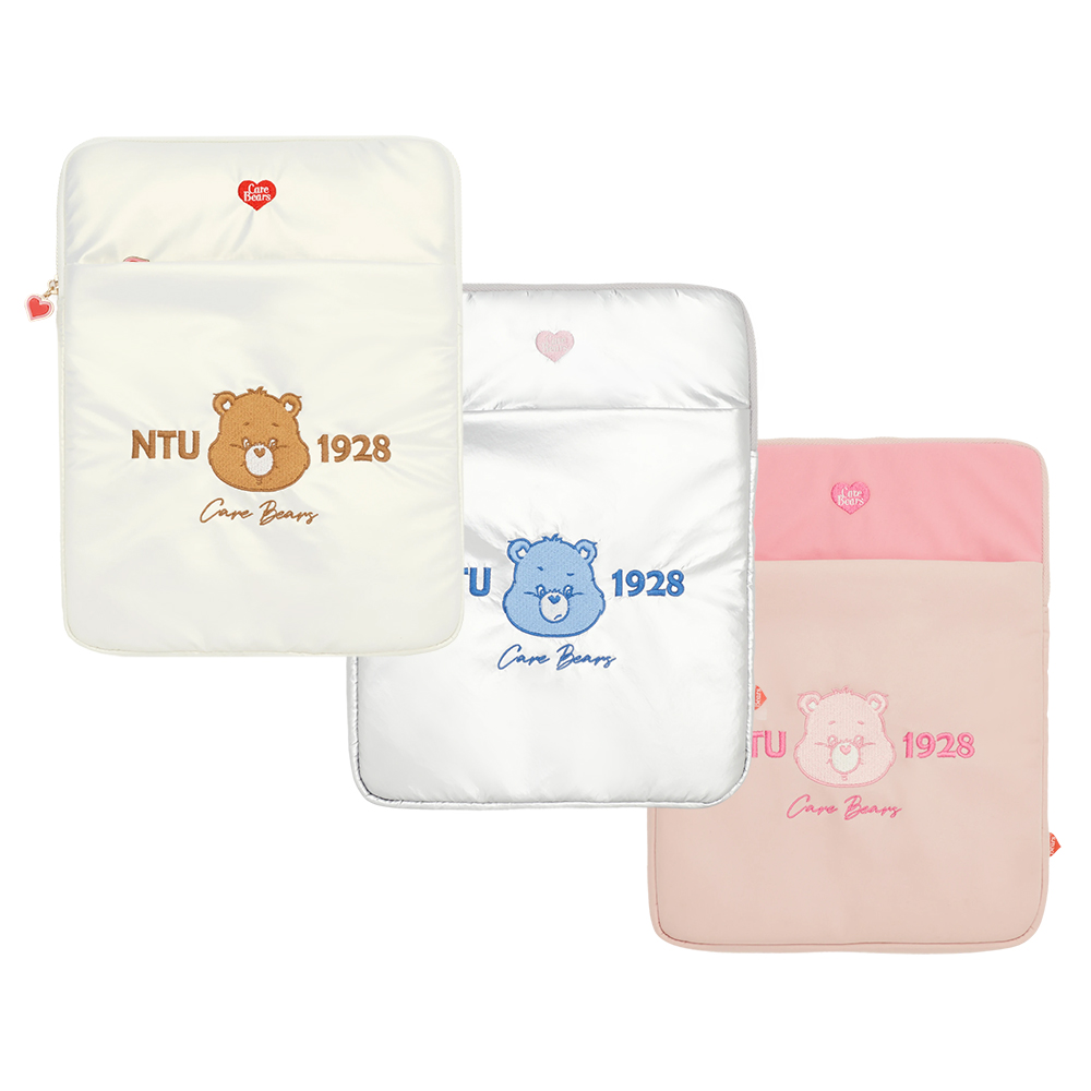 GraceGift Care Bears聯名  NTU樂觀小熊澎澎空氣平板包 粉色 實拍圖