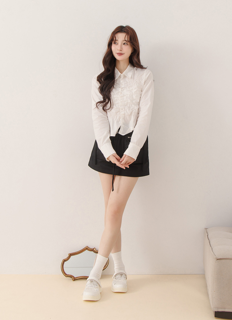 GraceGift平價女鞋 愛心 交叉繫繩 輕量厚底 芭蕾舞運動鞋 米白