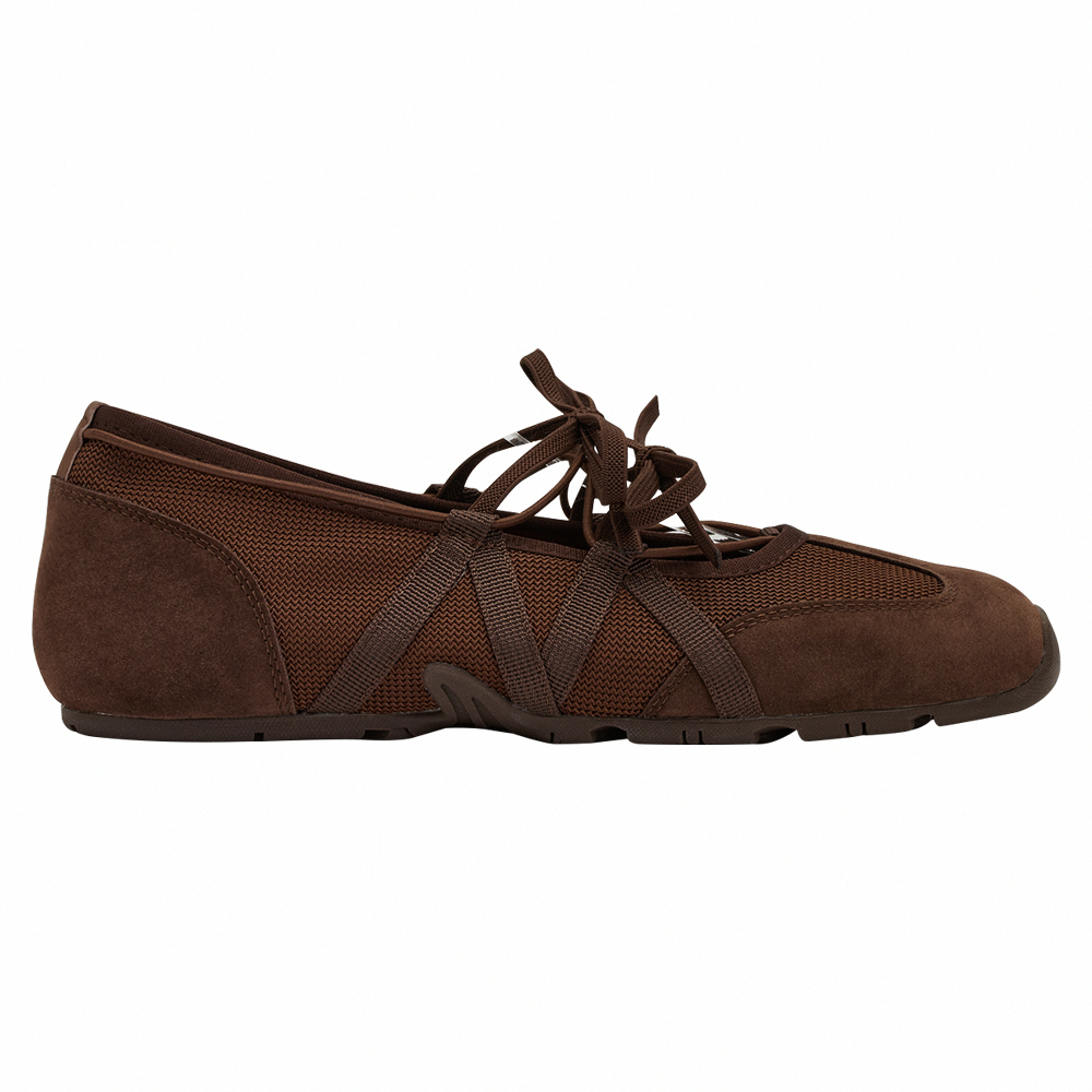 首爾芭蕾機能綁帶蝴蝶結瑪莉珍運動鞋  咖