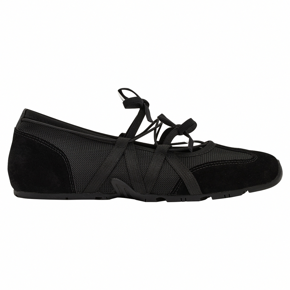 首爾芭蕾機能綁帶蝴蝶結瑪莉珍運動鞋  黑