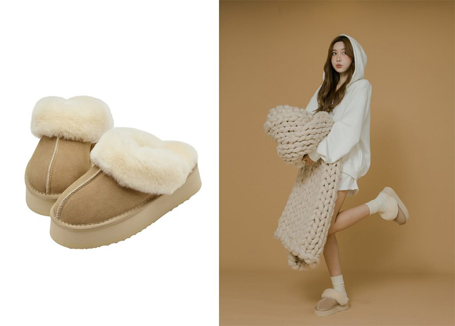 羊毛雪地靴穿搭，厚底設計兼顧保暖與顯高比例