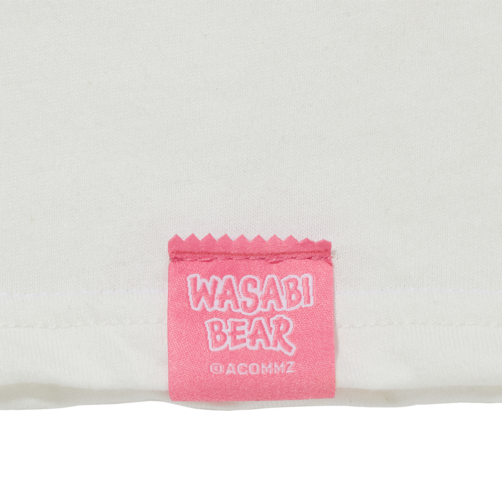 GraceGift Wasabi Bear聯名 Wasabi Bear X NTU粉芥末熊蝴蝶結印花情侶短袖T恤 粉色