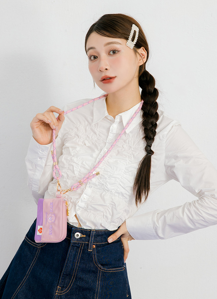 GraceGift Care Bears聯名 NTU 牢騷小熊 收納零錢包 淺藍色 實拍圖