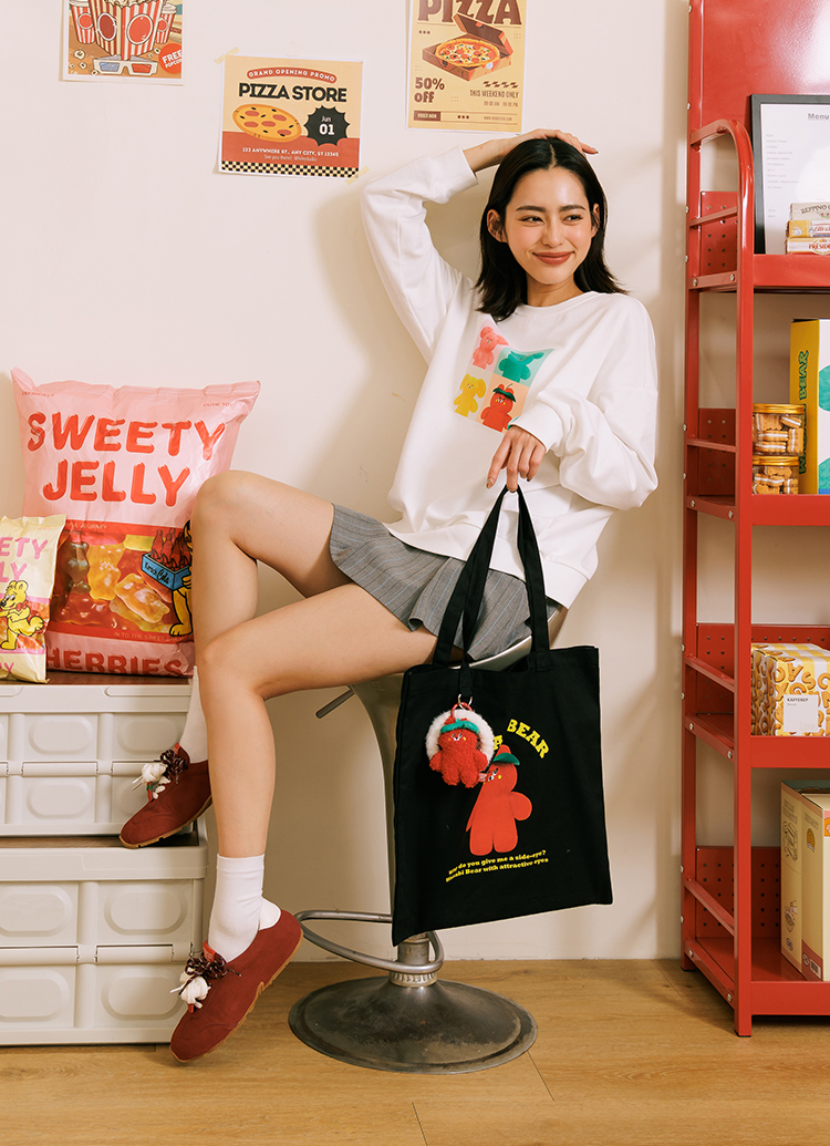 GraceGift Wasabi Bear聯名 辣椒醬熊 絨毛手機掛環 紅色