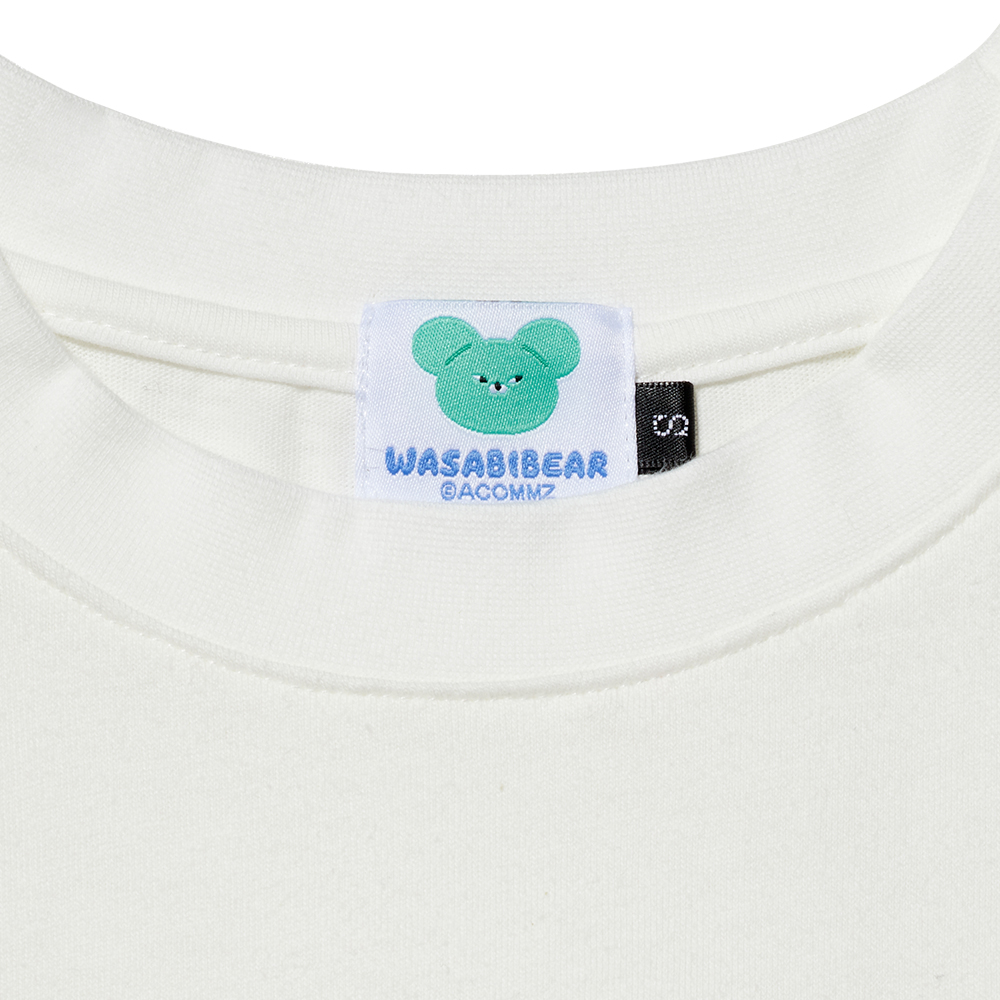 GraceGift Wasabi Bear聯名 Wasabi Bear X NTU粉芥末熊蝴蝶結印花情侶短袖T恤 粉色