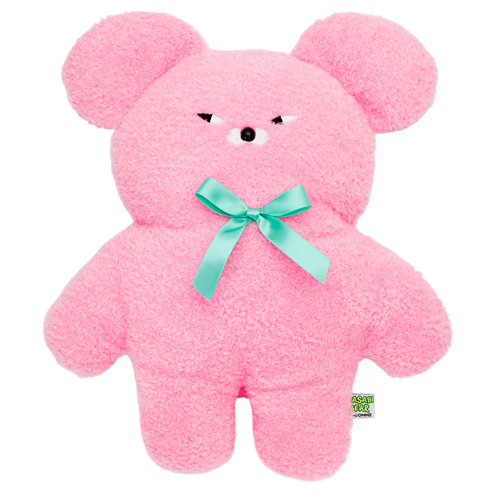 GraceGift Wasabi Bear聯名 粉芥末熊 療癒造型抱枕(30CM) 粉紅色 實拍圖