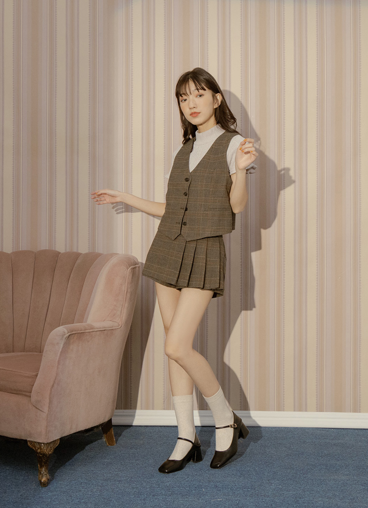 GraceGift平價女鞋 銀河系 方頭 中高跟 瑪莉珍芭蕾舞鞋 黑