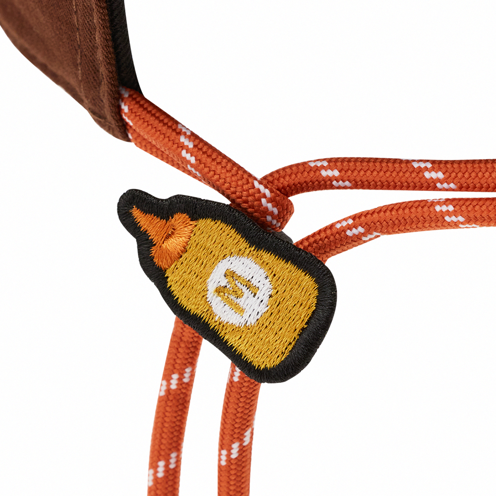 GraceGift Wasabi Bear聯名 黃芥末熊 拉繩調節電繡棒球帽 咖色