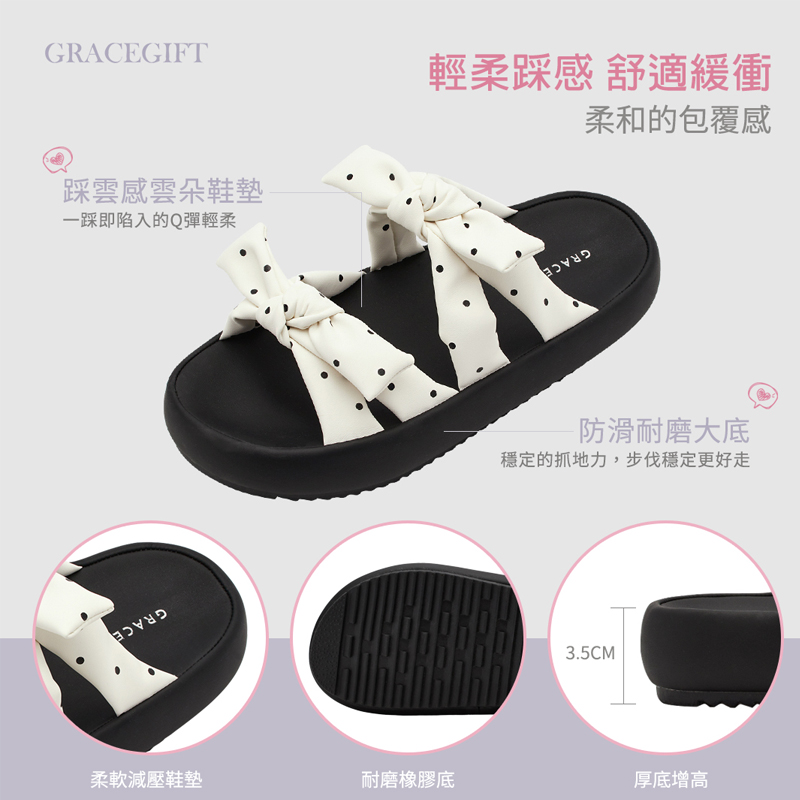 Y3K甜酷澎澎蝴蝶結雲感厚底涼鞋2