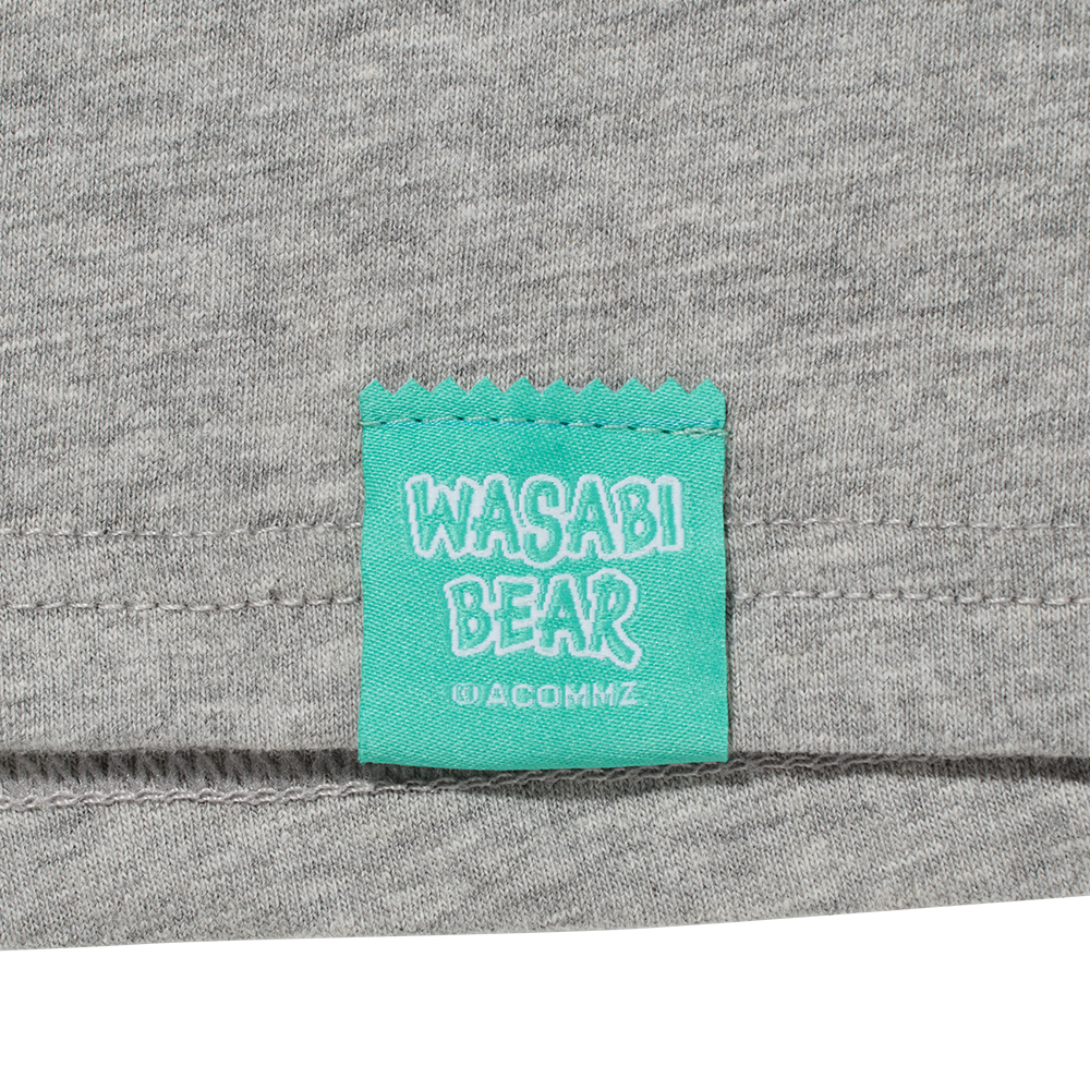 GraceGift Wasabi Bear聯名 Wasabi Bear芥末熊復古像素風印花短袖T恤 灰色