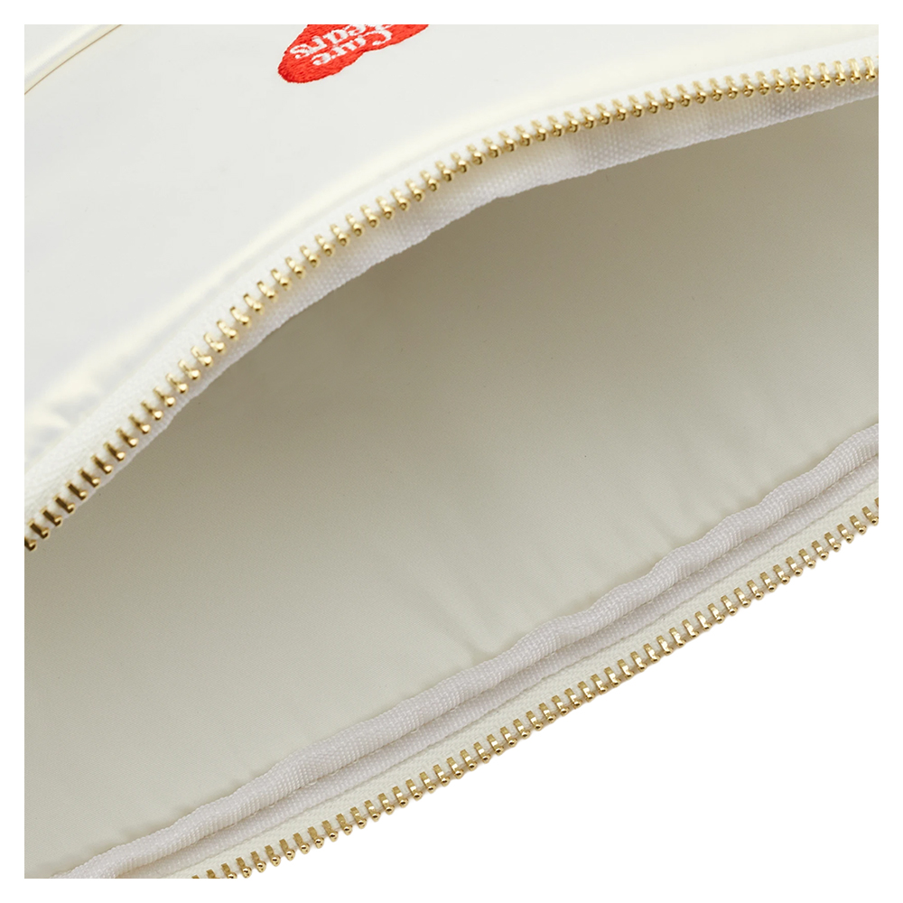 GraceGift Care Bears聯名 NTU 溫柔小熊 澎澎空氣平板包 白X棕色 實拍圖