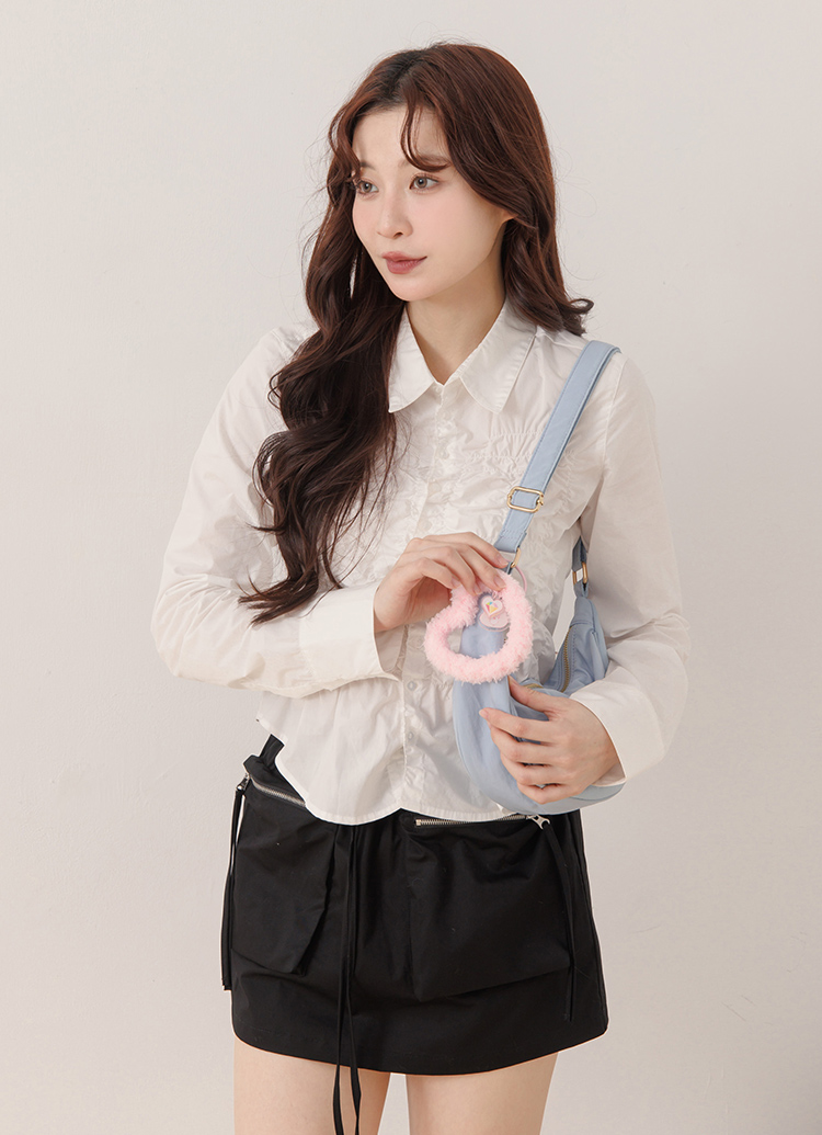 GraceGift CareBears聯名 鑽石小熊 Cupid系列 愛心絨毛鑰匙圈 粉紅