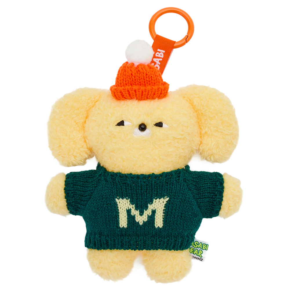 GraceGift Wasabi Bear聯名 冬裝派對毛絨玩偶吊飾鑰匙圈 一中盒