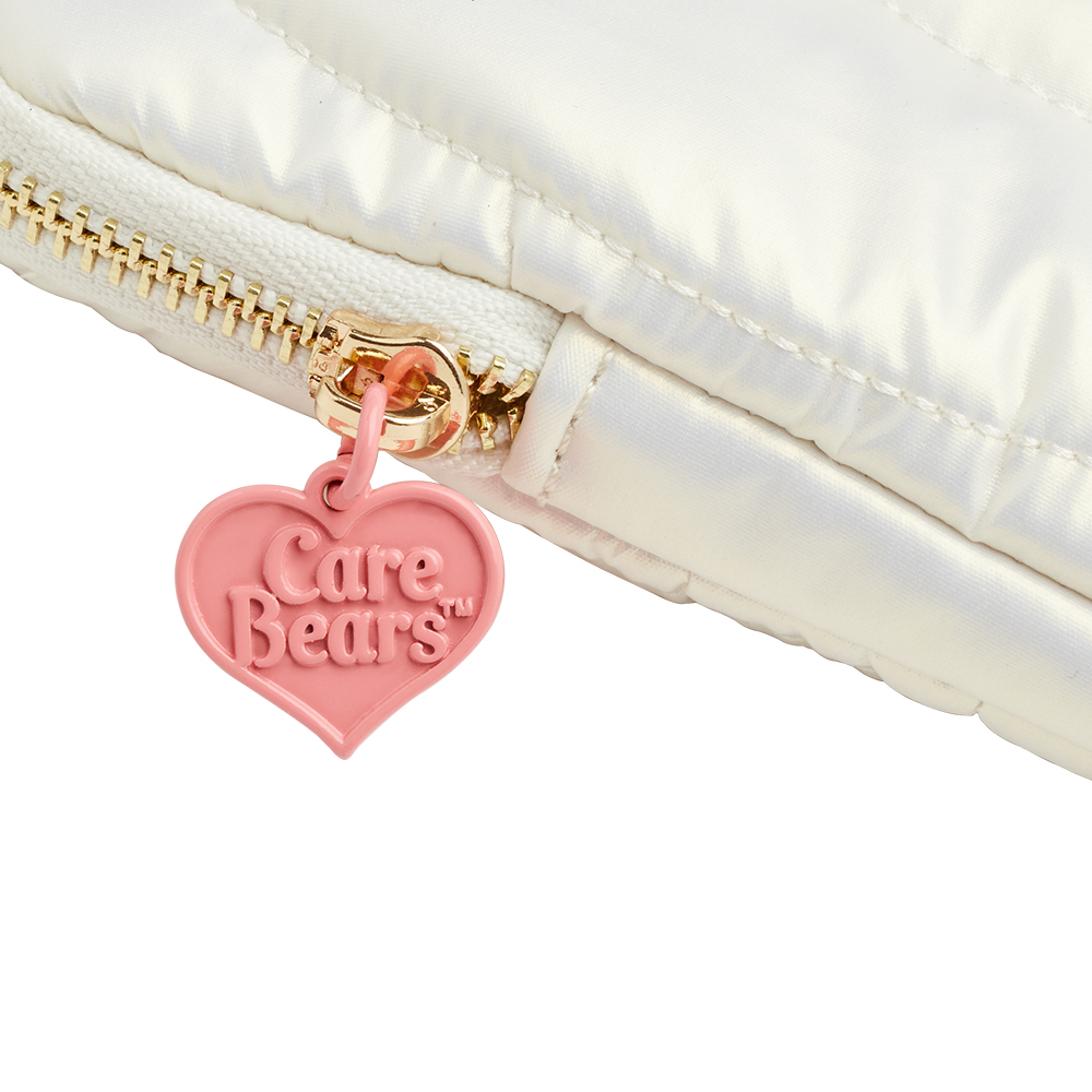 Care Bears-鑽石小熊珠光愛心波紋電腦包 米白